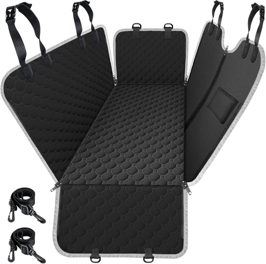 Dog Car Seat Cover for Back Seat, 2026 Upgraded 600D Heavy Duty Waterproof & Scratch-Resistant Dog Hammock for Car, Back Seat Pet Cover for Dogs with Sedan, Trucks and Suvs, Standard, Black